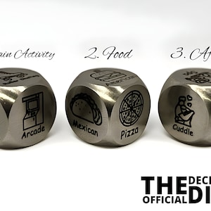 Anniversary Gift - Couples Decision Dice - Personalized Set of 3 Dice - Perfect for Couples - Date Night Ideas Dice