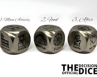 Personalized Couples Decision Dice: Stainless Steel Date Night Game