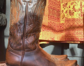 センドラ ヴィンテージ ブラウンレザー カウボーイブーツ 41