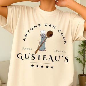 Paris Chef Rat Graphic Tee, Whimsical Cooking Theme Shirt, Cute Cartoon Kitchen T-Shirt, Mouse Shirt, Mouse Chef Shirt.