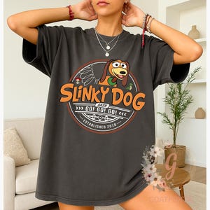 Coiled Cartoon Pup Roller Coaster Shirt, Fun Theme Park Ride Graphic Tee, Dog Shirt.