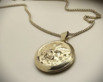 Vintage verguld medaillon (ketting niet inbegrepen)