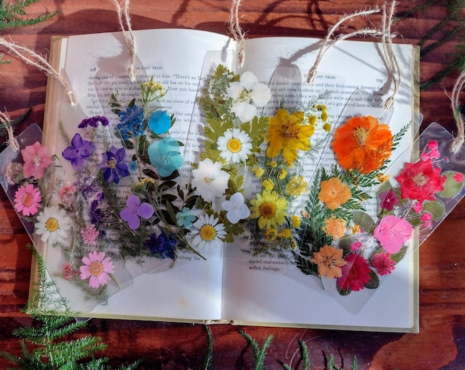 Pressed Flower Laminated Bookmark: Handmade Cottagecore Book Lover Gift
