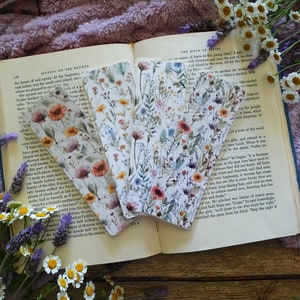 WATERCOLOR WILDFLOWER 1 Bookmark Collection Double-Sided Laminated Bookmarks with Optional Tassel