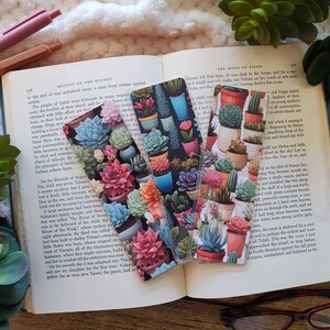 SUCCULENT Bookmark Collection Double-Sided Laminated Bookmarks with Optional Tassel