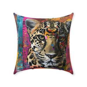 Leopard Accent Pillow, Modern Home Decor, Fashionable cushion, Animal print design, Housewarming Gift, Interior Decorator Style, Chic style