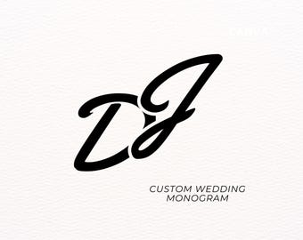 Custom Wedding Monogram Done for You Minimalist Wedding Logo Modern Wedding Monogram Labels Simple Monogram Letters Wedding Logo Design