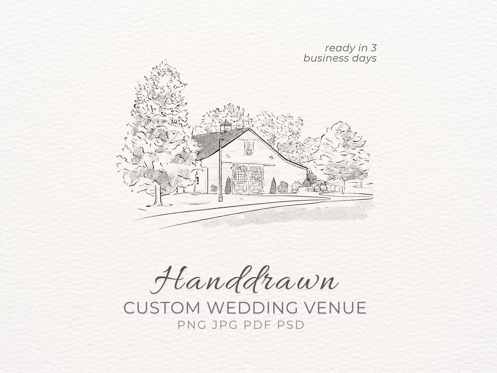 Custom Wedding Venue Illustration Personalized Handdrawn Digital Venue ...