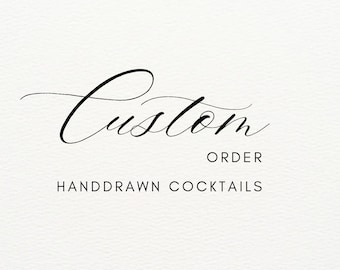 AANGEPASTE volgorde - handgetekende cocktailpictogrammen digitale cocktail clipart klassieke drankje illustratie bar menu kunst drank graphics
