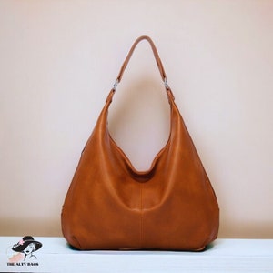 Soft Leather Hobo Bag, Chic Shoulder Tote