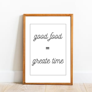 Poster kitchen | Kitchen decor | Dining room - black and white kitchen pictures - typography quotes saying gift move in digital download kitchen print