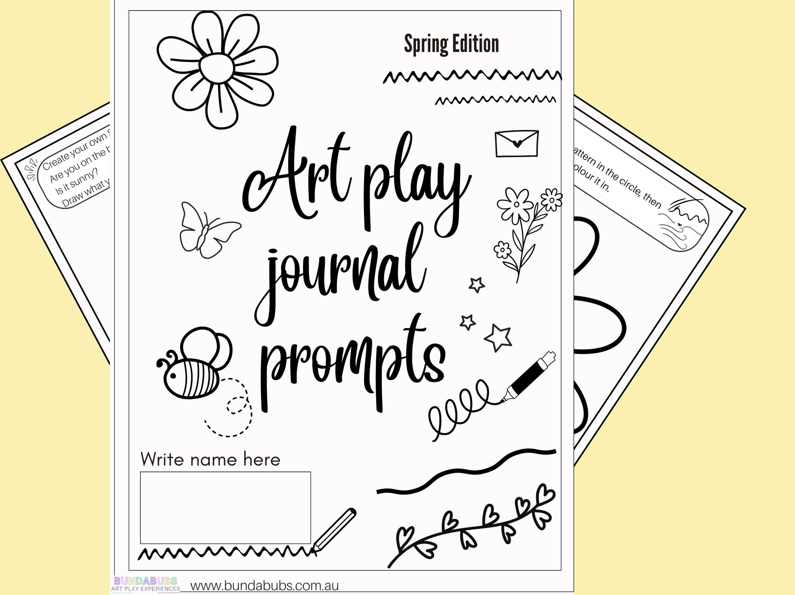 Spring Art Journal Prompts for Kids | Printable Drawing, Colouring (PDF ...