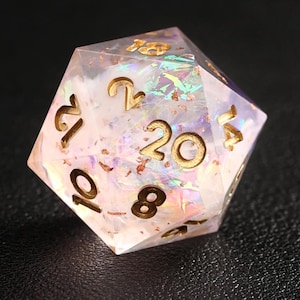 Light Purple DND Dice Set, Purple Resin Sharp Edge D&D Dice Set, Dungeons and Dragons Polyhedral RPG Dice Set DND Gift