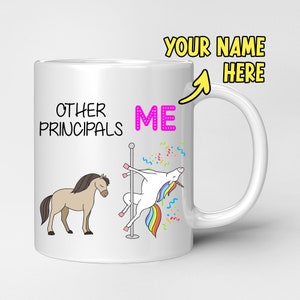 Funny Principal Gift Mug Personalised | Custom Gift Idea for Principals | Best School Principal Appreciation, Thank You Gift | Unicorn Mug