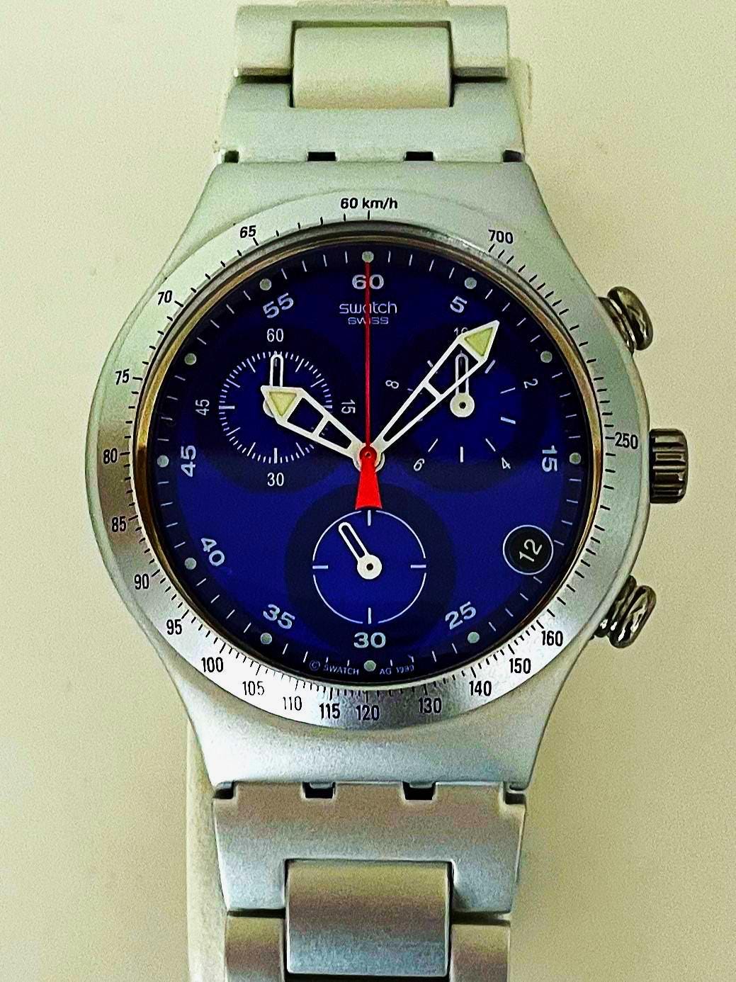Swatch Irony Chrono Aluminum Trouble Maker YCS 4011 AG From 2000