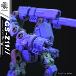 GS-Z11 // Nova Barrage - Modular 3D-Printed Mecha || 15cm || Sci-fi Robot Toy Figure