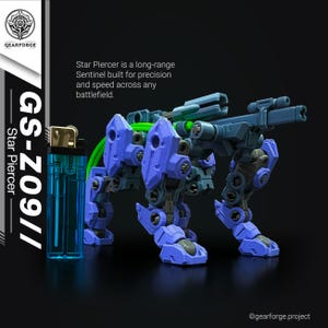 GS-Z09 // Star Piercer - Modular 3D-Printed Mecha || 18cm || Sci-fi Robot Toy Figure