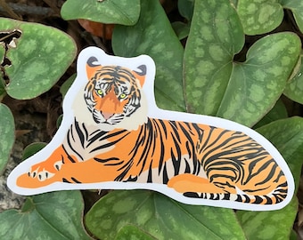 Pegatina del Tigre de Sumatra: Vinilo mate troquelado