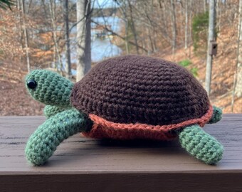 Adorable tortuga de peluche hecha a mano, producto terminado, NO es un patrón