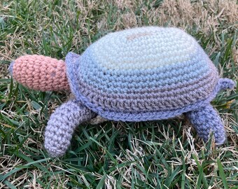 Animal de peluche de tortuga hecho a mano, producto terminado, NO patrón