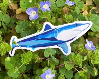 Pegatina de tiburón mako, pegatina de vinilo de fauna marina