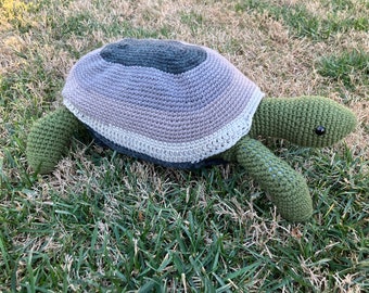 Animal relleno de ganchillo hecho a mano de tortuga gigante, producto terminado NO patrón