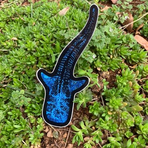 Bioluminescent Whale Shark Sticker: Glossy Vinyl original art image 2