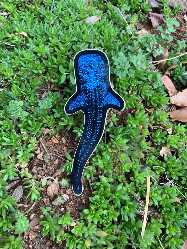 Bioluminescent Whale Shark Sticker: Glossy Vinyl original art image 8