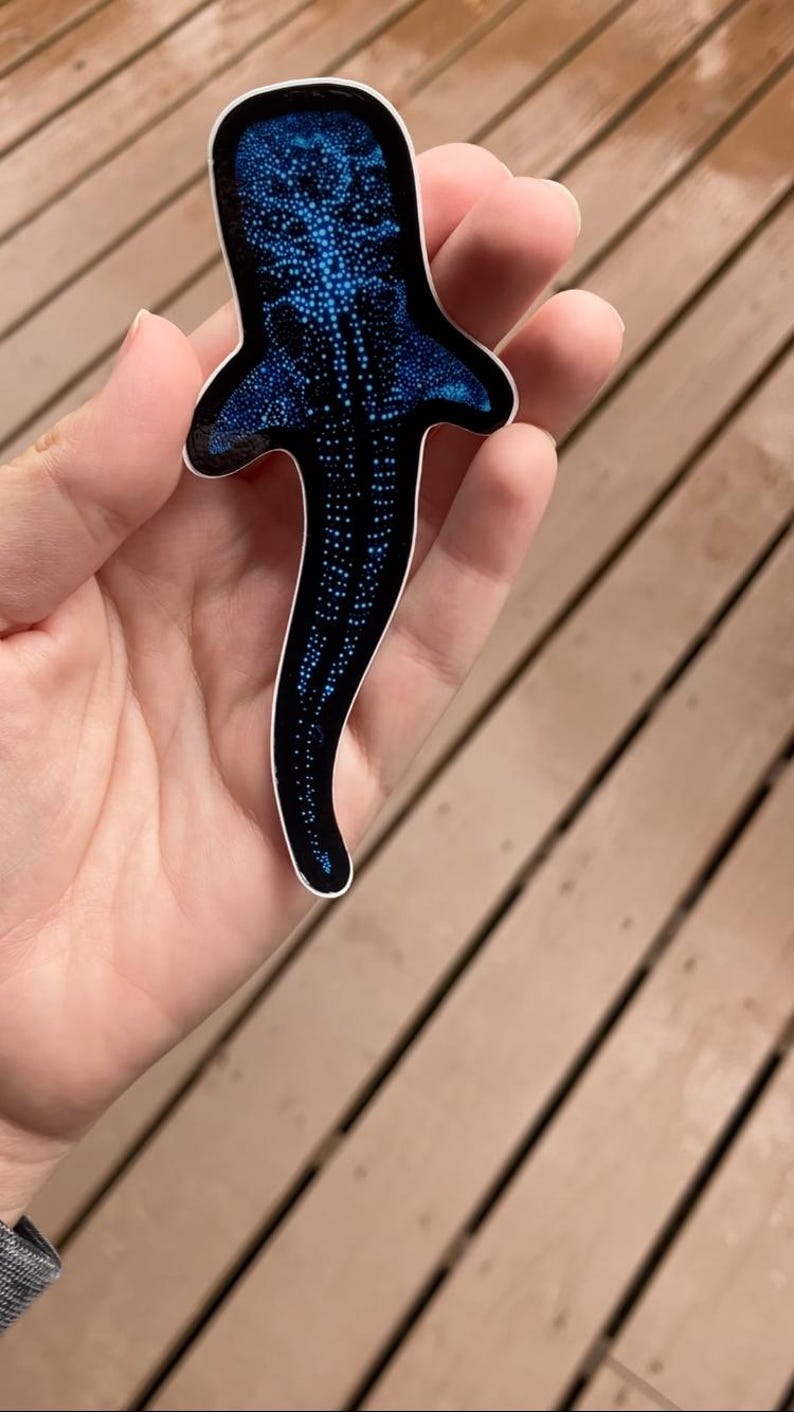 Bioluminescent Whale Shark Sticker: Glossy Vinyl original art image 11