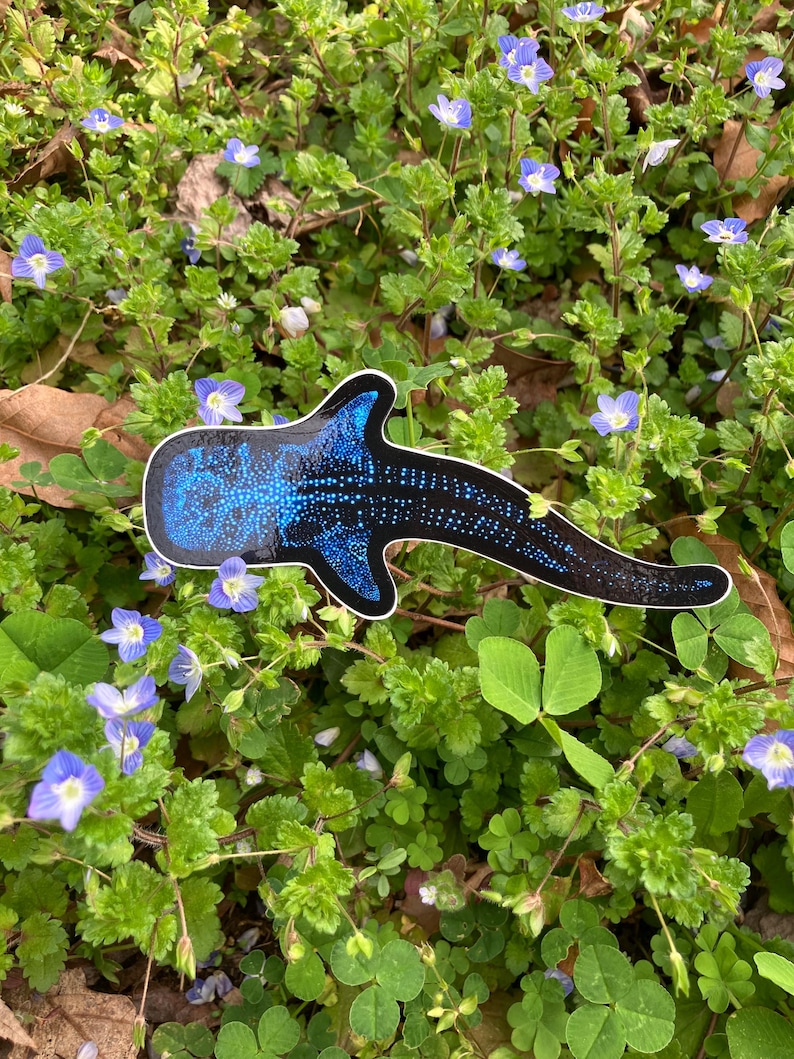 Bioluminescent Whale Shark Sticker: Glossy Vinyl original art image 5