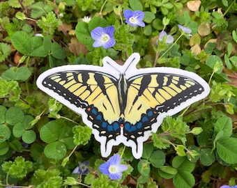 Pegatina de mariposa cola de golondrina tigre oriental, pegatina de vinilo