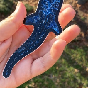 Bioluminescent Whale Shark Sticker: Glossy Vinyl original art