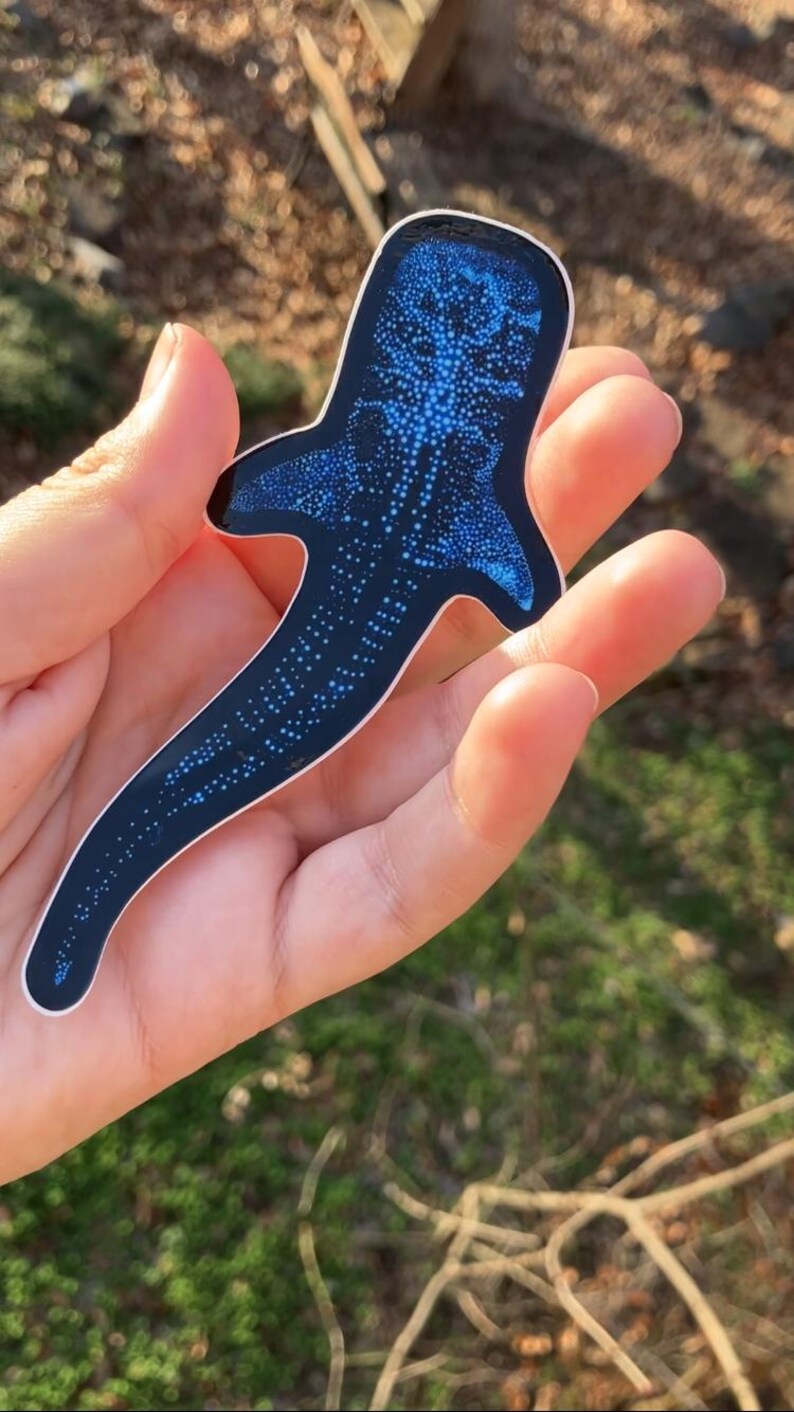Bioluminescent Whale Shark Sticker: Glossy Vinyl original art