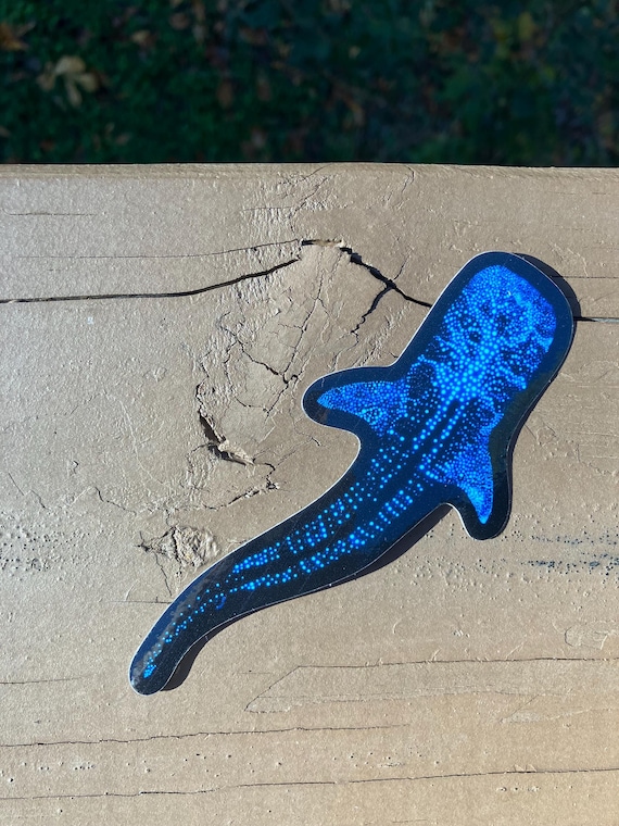 Bioluminescent Whale Shark Sticker: Glossy Vinyl original art