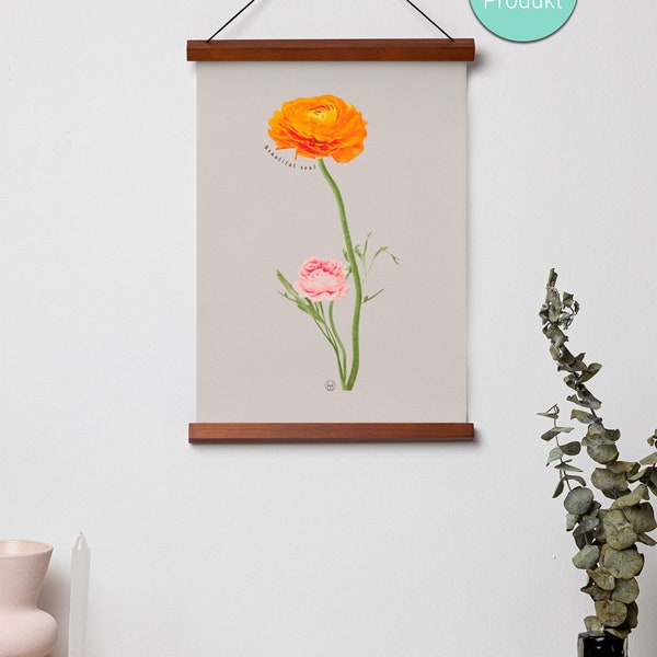 Poster in DIN A4 size / floral image / ranunculus / inspiration / digital download