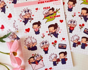 Hoja de pegatinas de San Valentín de Satosugu