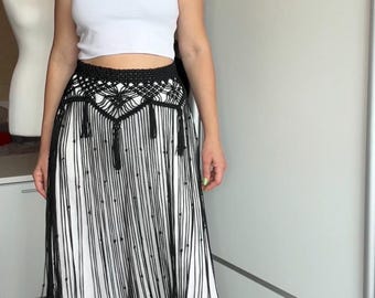 Handwoven Macrame Fringe Belt | Boho Waist Wrap, Festival Outfit Accessory
