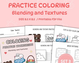 Coloring Practice Worksheets: Blending & Shading Charts (PDF File)
