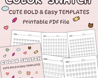 Blank Color Swatch Chart: Marker, Paint, Pencil (Printable PDF)