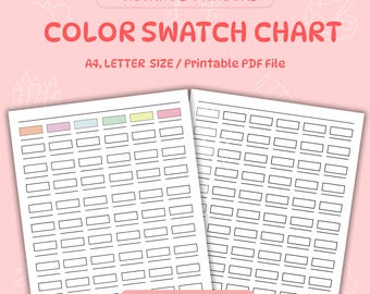 Blank Color Swatch Chart: Marker, Paint, Pencil (Printable PDF)
