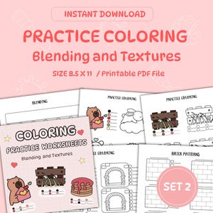 Práctica de coloración, tutorial de coloración, hojas de práctica para colorear, patrones de coloración, tabla de muestras de color, práctica de patrones.