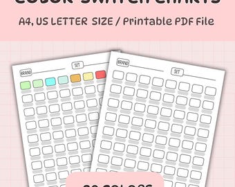 Printable Color Swatch Chart: Marker, Paint, Pencil (PDF)