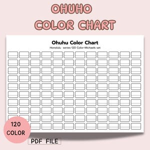 Carta de colores Ohuhu, Ohuhu 120, Carta de colores en blanco, marcadores de cartas de muestras, cartas de muestras de color, muestra de coloración.