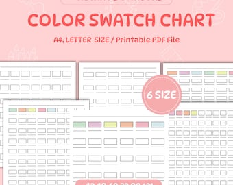 Blank Color Swatch Chart: Marker, Paint, Pencil (Printable PDF)