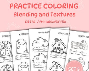 Coloring Practice Worksheets: Blending & Shading Charts (PDF File)