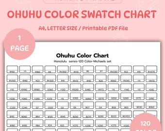 Ohuhu Honolulu 120 Marker Swatch Chart: Printable Color Palette (PDF Download)