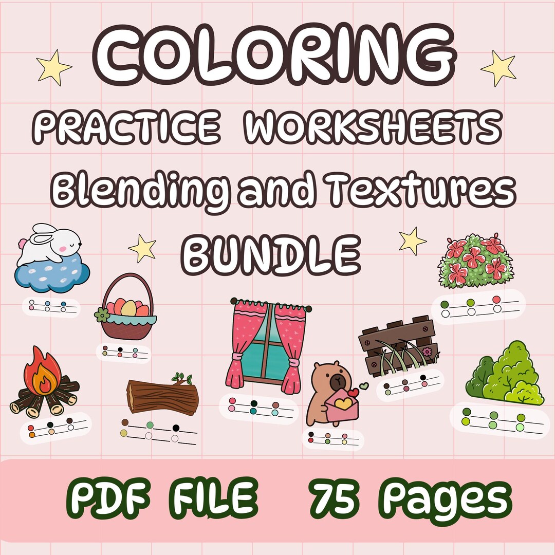 Coloring Practice Bundle,coloring Practice Worksheet,coloring Swatch ...