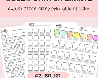 Printable Color Swatch Chart: Marker, Paint, Pencil (PDF)