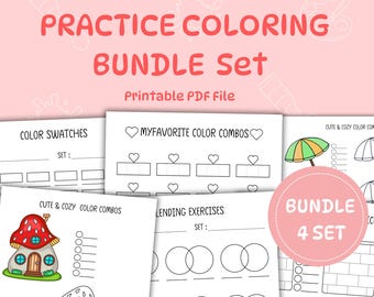 Coloring Practice Sheets Bundle: Blending & Swatch Charts (PDF Download)