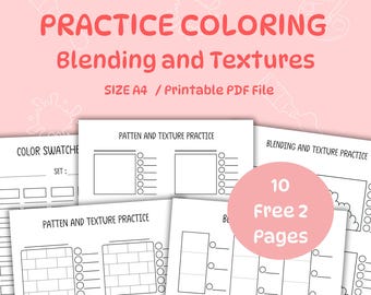 Coloring Practice Book: Blending, Shading & Texture Templates (PDF File)